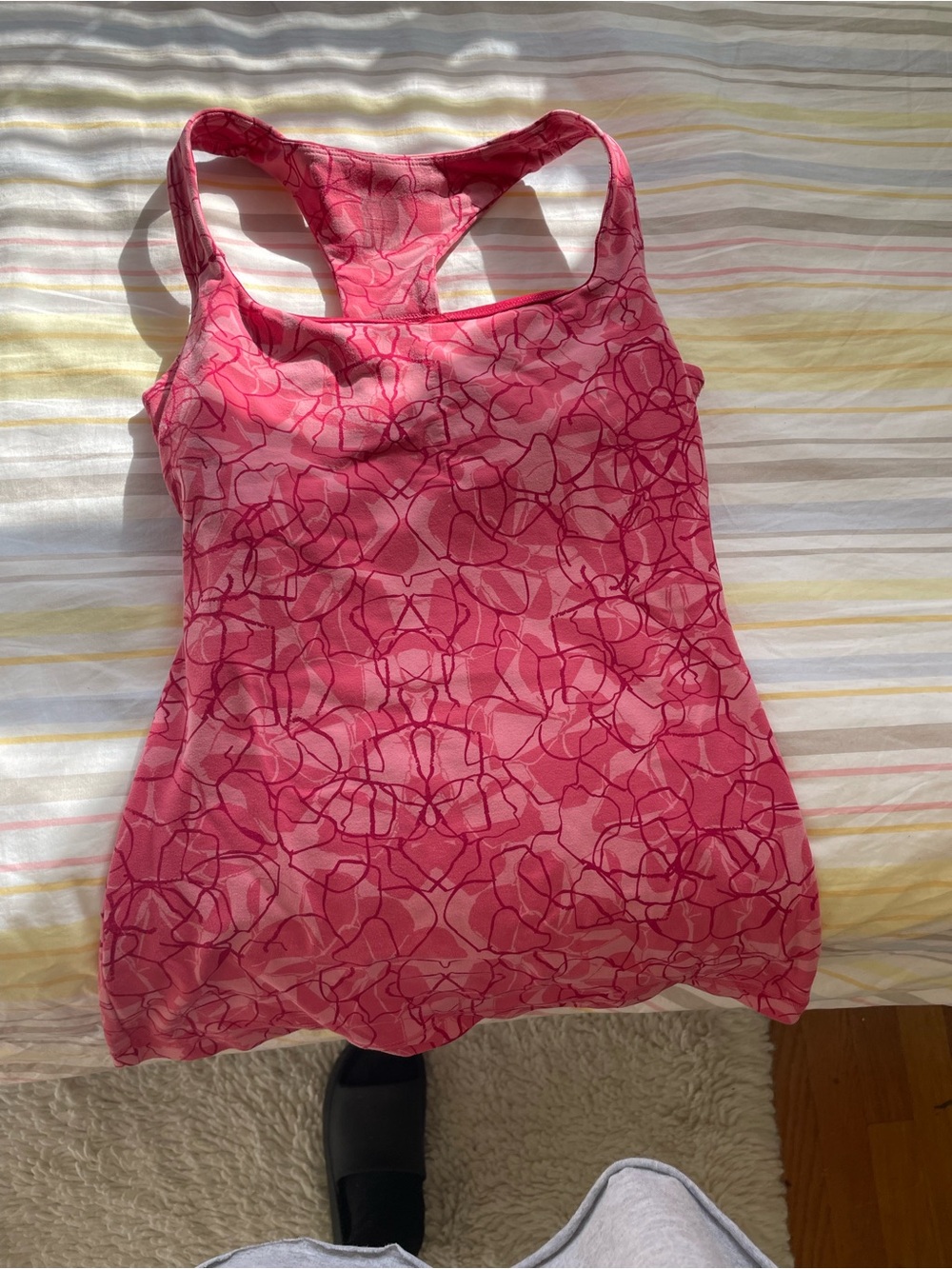 Lucy Pink Floral-Print Racerback Tank